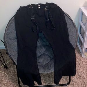 Black bell bottom suspenders